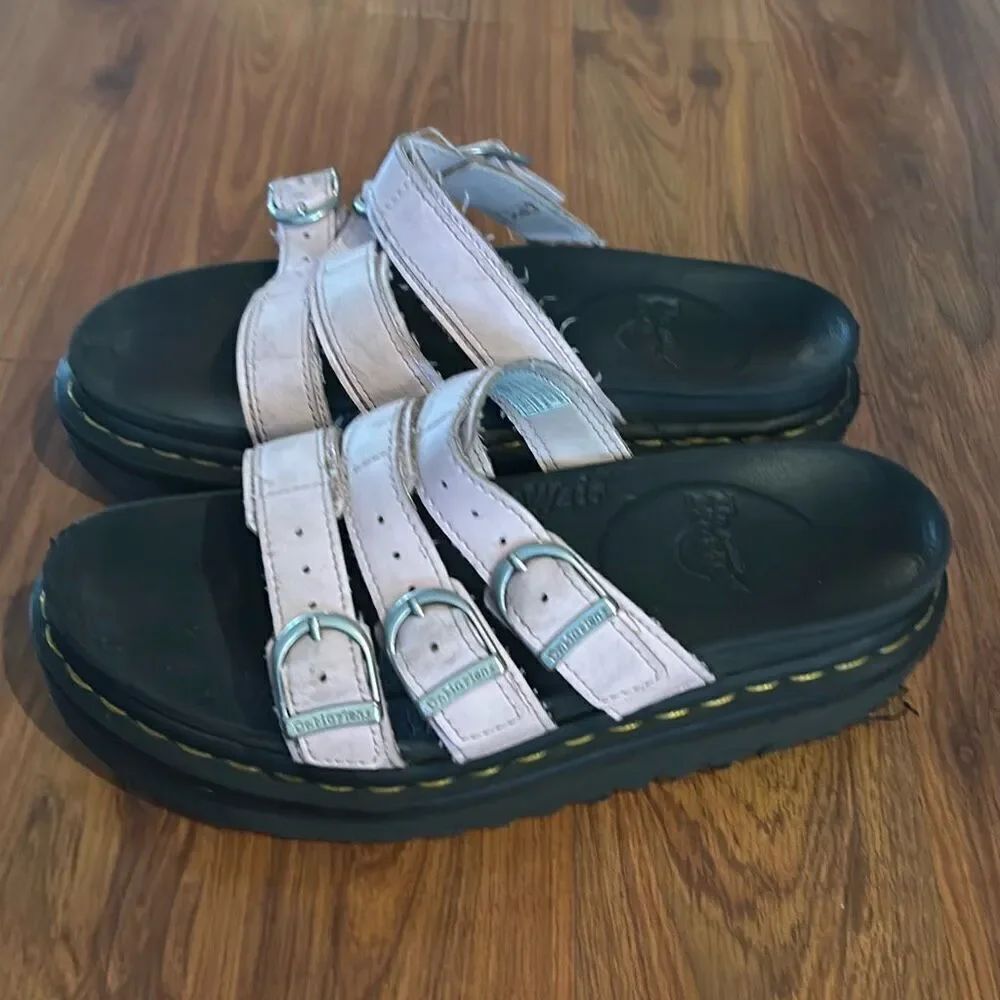 Dr. Martens pink strap sandals slides 6
